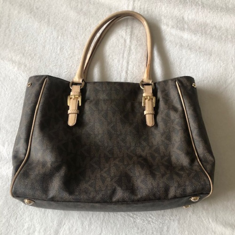 Signature Mk Michael Kors Large Tote Canvas Bag - image 1